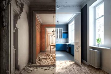 Foto op Plexiglas ai generated renovation concept , apartment before and after restoration or refurbishment © dasom
