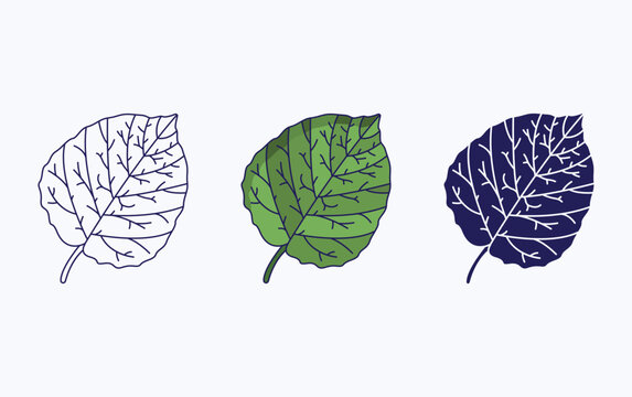 Aspen Leaf Icon Vector Design Illustration