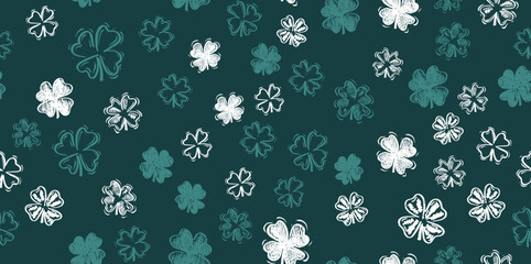 Saint Patricks Day, festive background with flying clover.