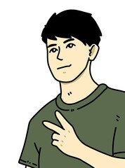 cute man cartoon on white background