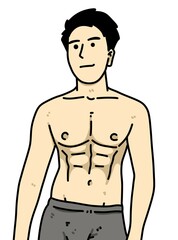 Fototapeta premium cute man cartoon on white background