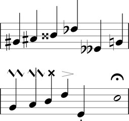 Music notes icons set. Vector symbols