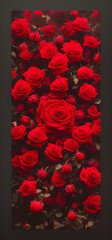 Generative AI,high angle view of red roses on table