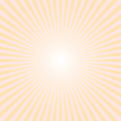 Obraz premium Abstract background with rays. Peach pink sunburst background. Retro radial backdrop. Vector illustration.