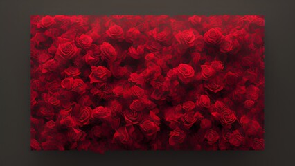 Generative AI,directly above shot of red flowers against black background