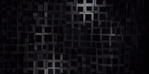Dark black Geometric grid background Modern technology abstract texture