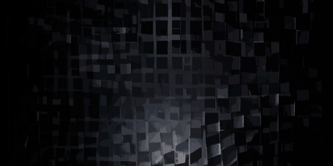 Dark black Geometric grid background Modern technology abstract texture