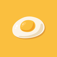 The illustration shows a broken chicken egg. Image of scrambled eggs. Simple vector illustration for design.