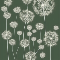 decorative pattern illustrationwith dandelions