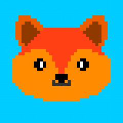 Obraz premium Pixel art of Animal, fox block design