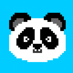 Obraz premium Pixel art of Animal, panda block design