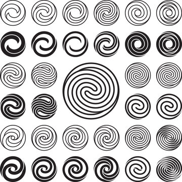Logo Template. Set of Wavy Circle Logo Templates. Vector Illustration