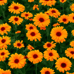 Fototapeta na wymiar background of orange calendula flowers