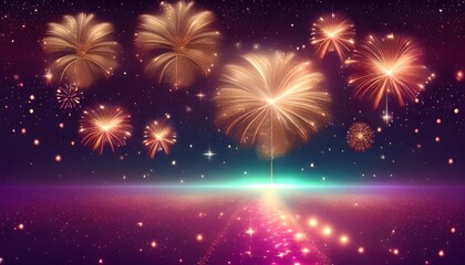 Fototapeta na wymiar New years sparkle fireworks celebration background with copy space for text