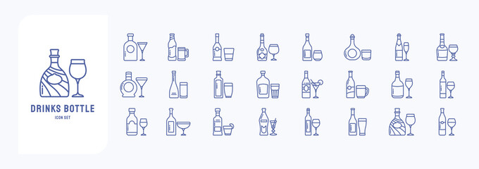Alcohol Bottle and glass vector icon