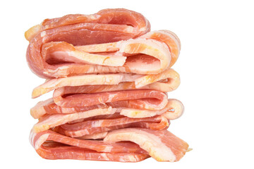 Slices of raw Canadian bacon