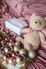 Christmas interior in  pastel colors