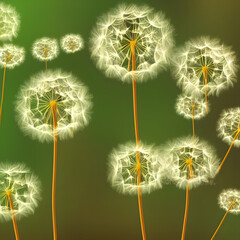 high definition Dandelion root digital illustration 