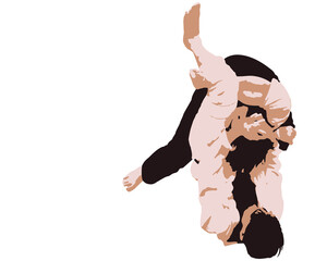 This is a Jiu-Jitsu sparring with a triangle choke.