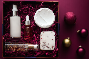Christmas gift set, xmas holidays beauty box subscription package and luxury skincare products...