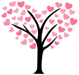Fototapeta na wymiar Valentine heart tree decoration 