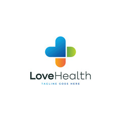 health love simple logo template