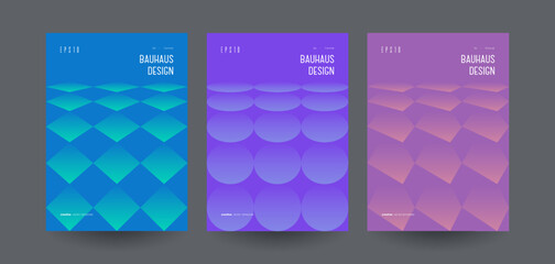 Geometric covers design. Annual report template. Vector illustration.