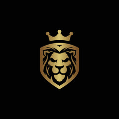 lion mascot illustration logo design template