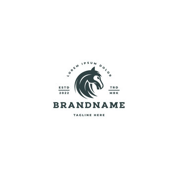horse vector illustration logo and text template