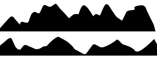 Mountain silhouette on white background. Vector set of outdoor design elements.