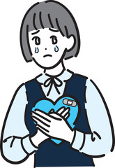 悩みを抱えている女子中学生