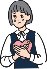 悩みを抱えている女子中学生