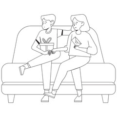 Valentine Gift Vector Illustration