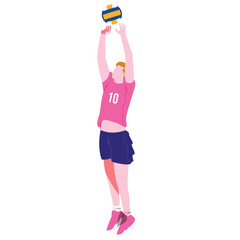 Sport People Assist volleyball Vector Illustration