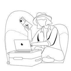 Travel Woman Travel Vector Illustration