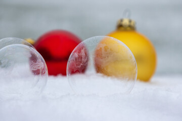 Weihnachtskarten mit Seifenblasen