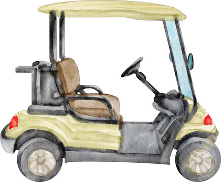 watercolor golf car