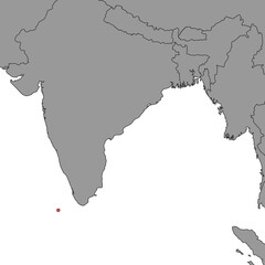 Maldives on world map. Vector illustration.