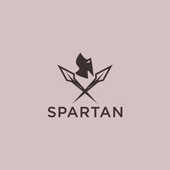 spartan warrior logo vector modern  icon design template flat simple abstract