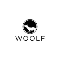 Abstract wolf head logo design template