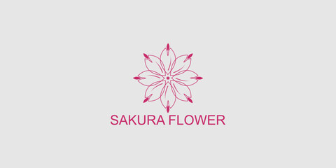 Simplesakura flower premium vector