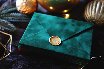 Velvet Envelopes with Christmas decoration