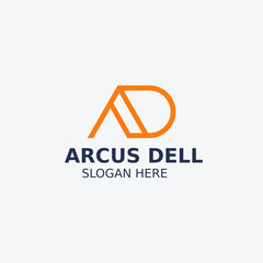 Letter AD DA Simple Monogram Logo