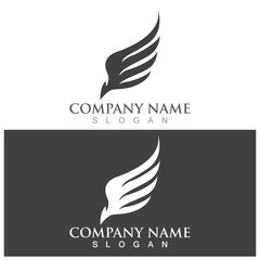 wing icon vector logo illustration template