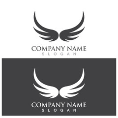 wing icon vector logo illustration template