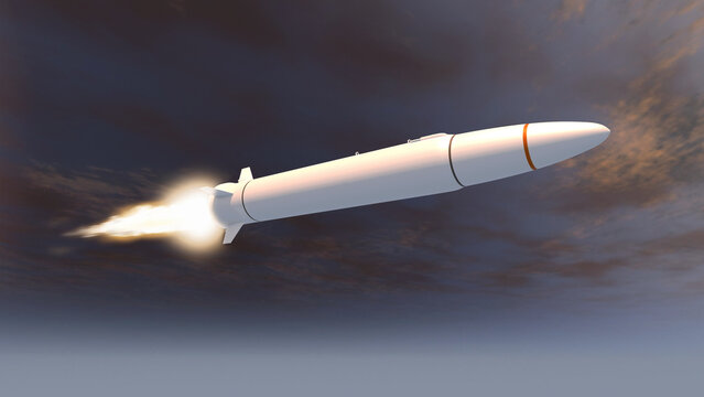 Hypersonic missile in the sky