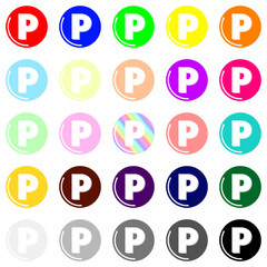 カラフルなポイントコインセット　白フチ