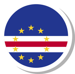 Cape Verde flag circle shape, flag icon.