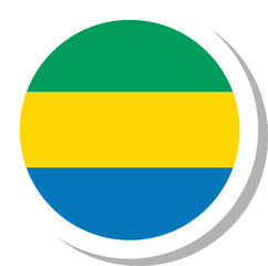 Gabon flag circle shape, flag icon.