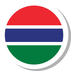 Gambia flag circle shape, flag icon.